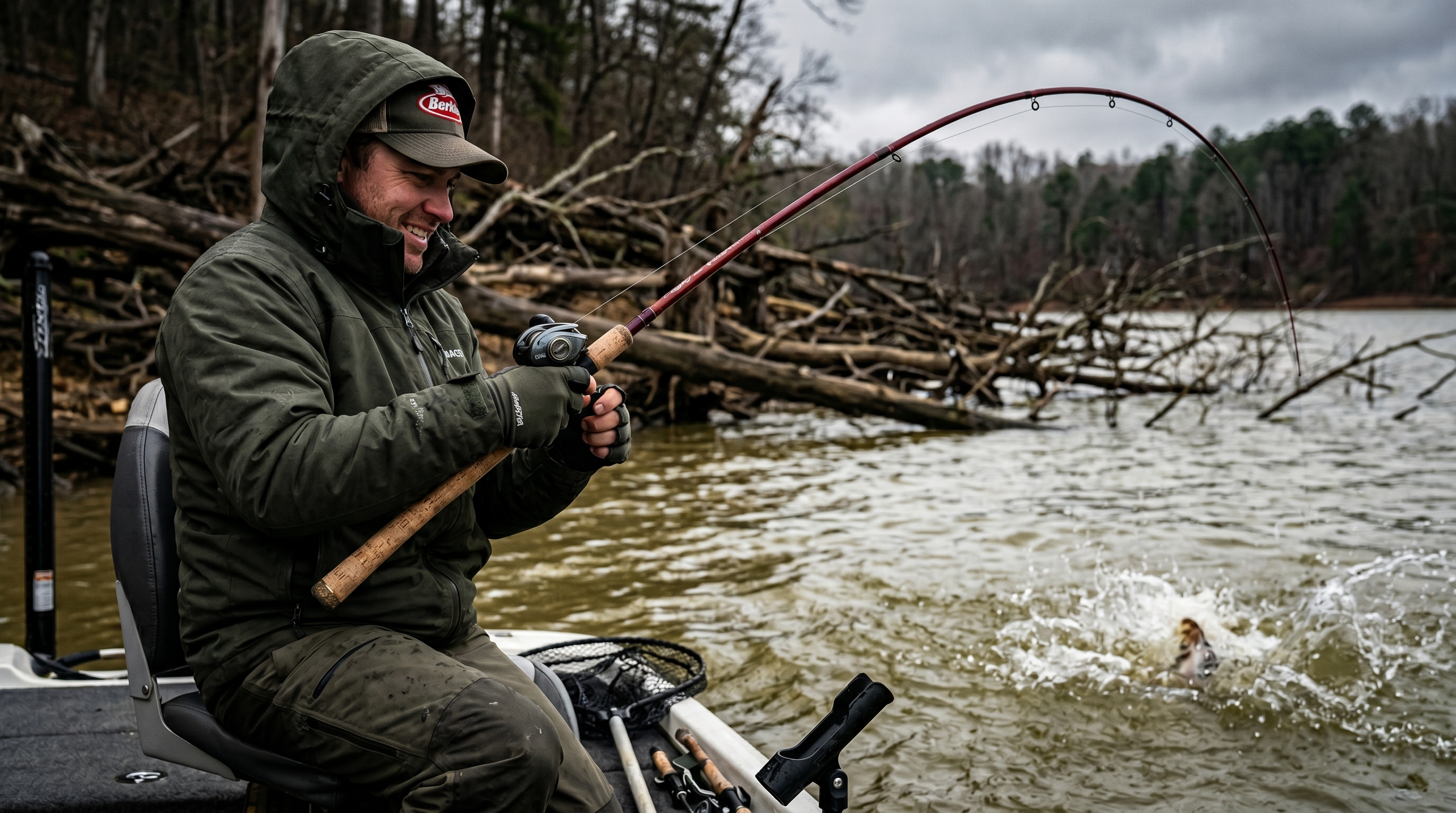 Berkley Cherrywood HD Casting Rod in use on the water