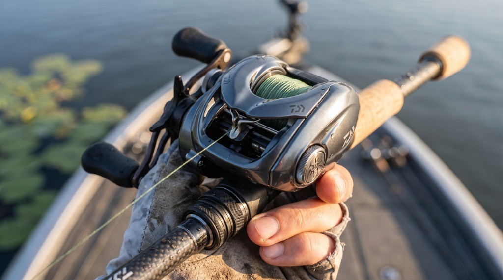 Daiwa Tatula SV TW T-Wing System TWS line guide and spool close-up