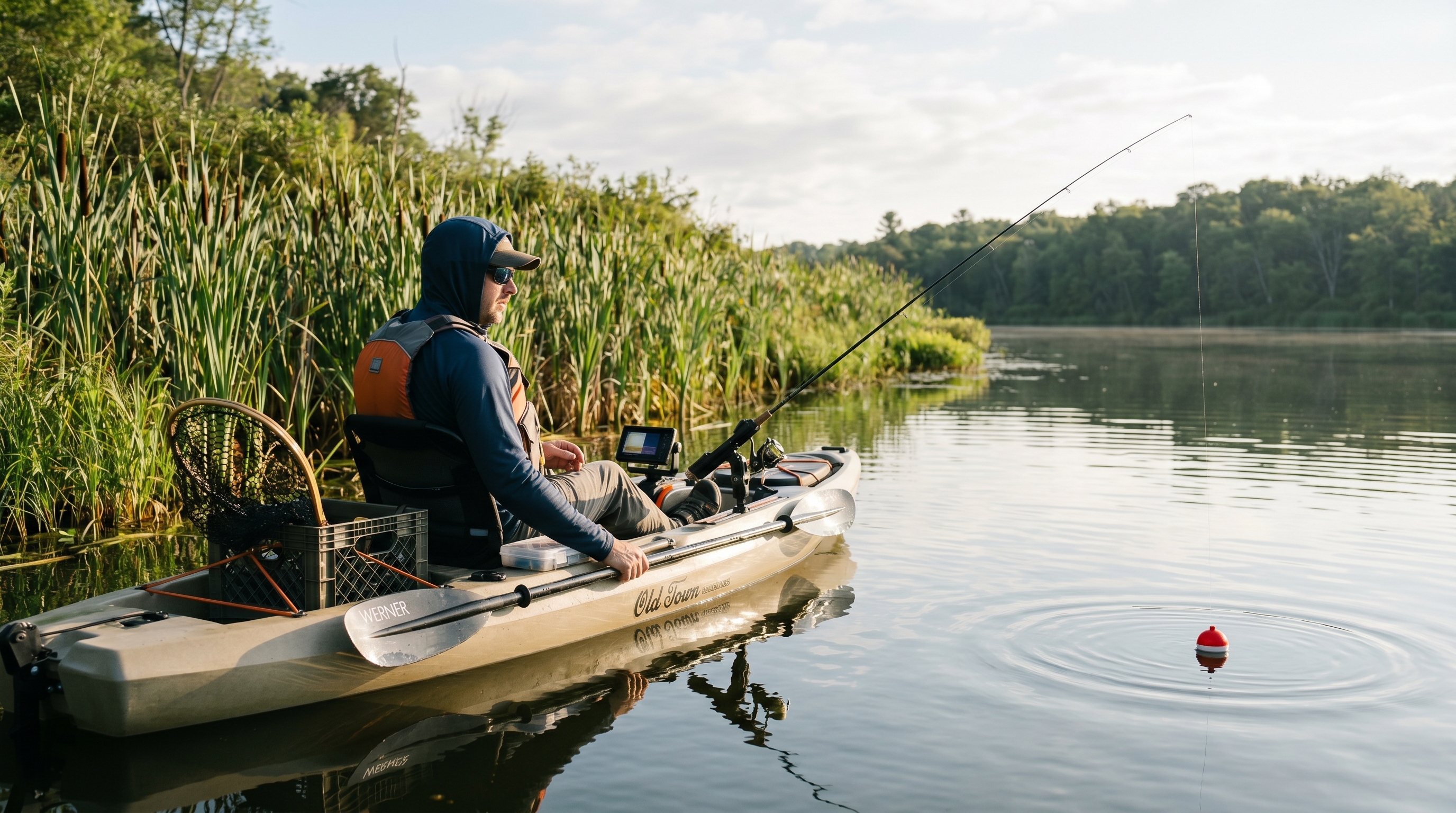 ReelSonar iBobber castable fish finder floating in water