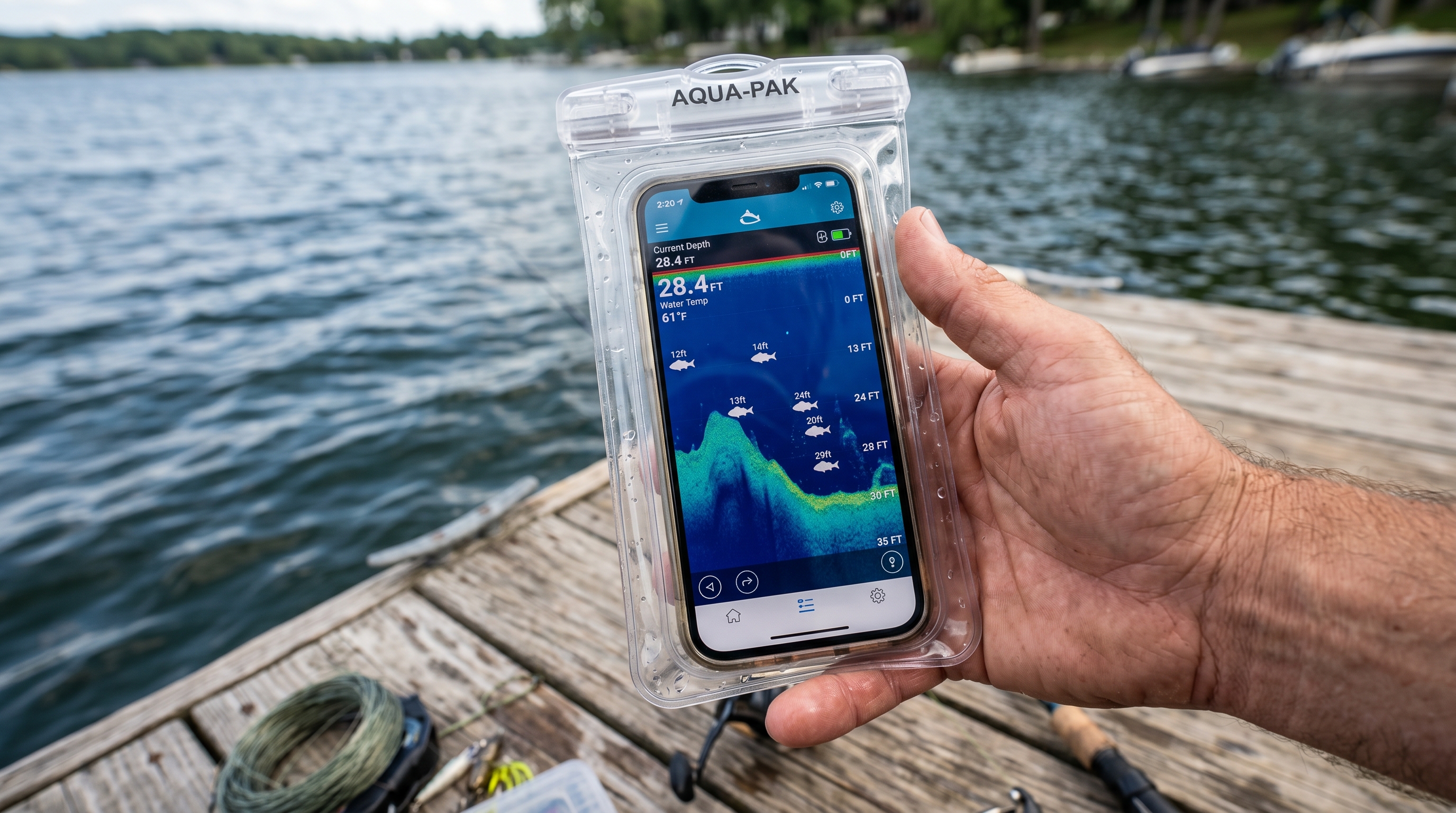 ReelSonar App interface on smartphone screen