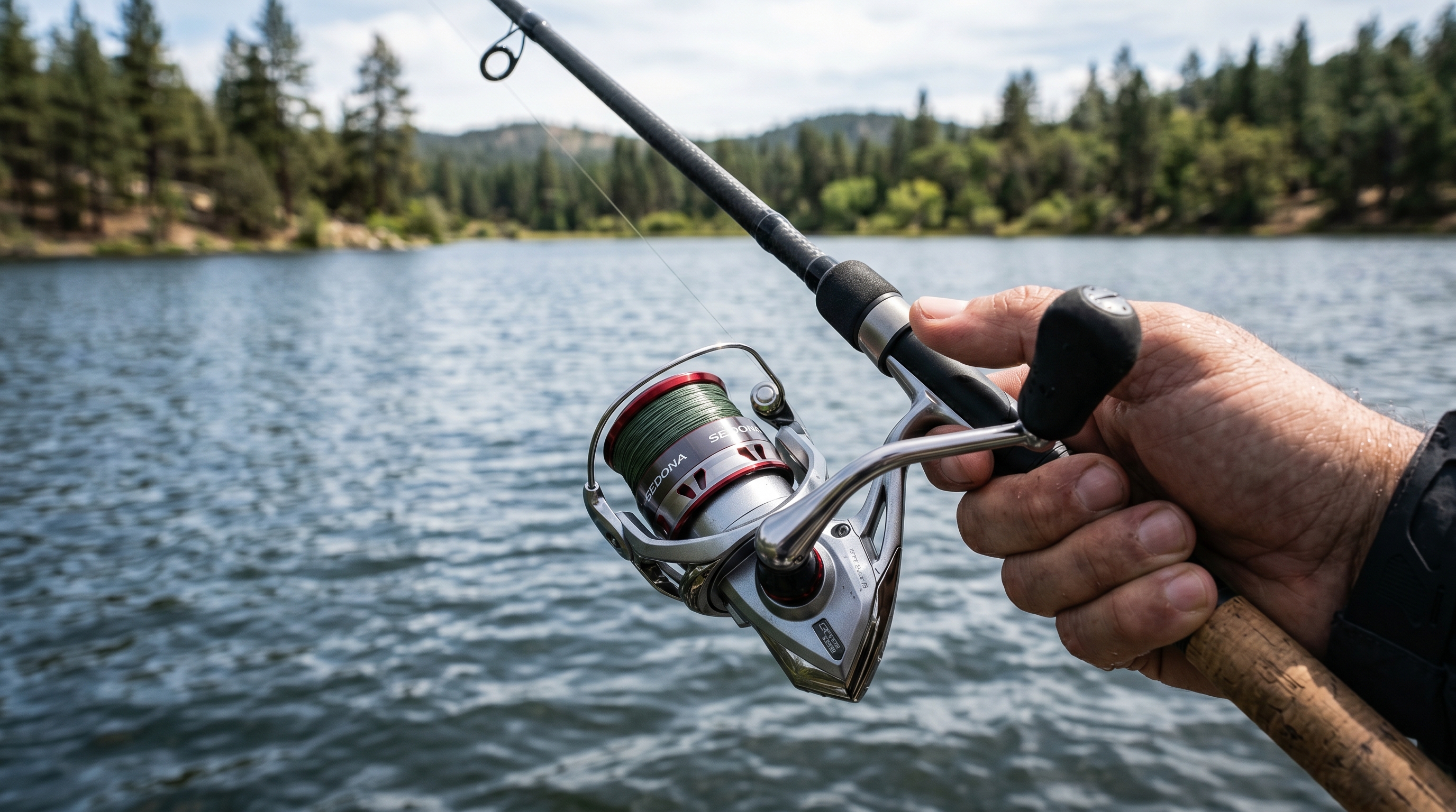 Shimano Sedona FI spinning reel in action