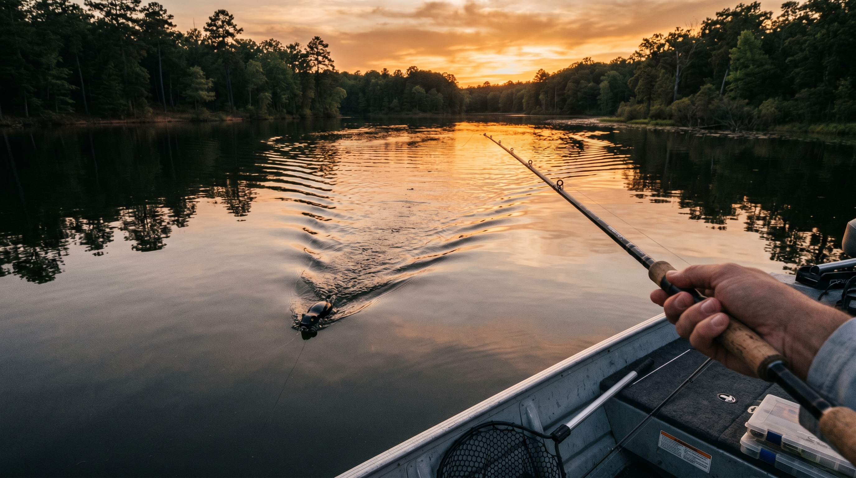 Spro BBZ-1 Rat swimbait on the surface creating a wake