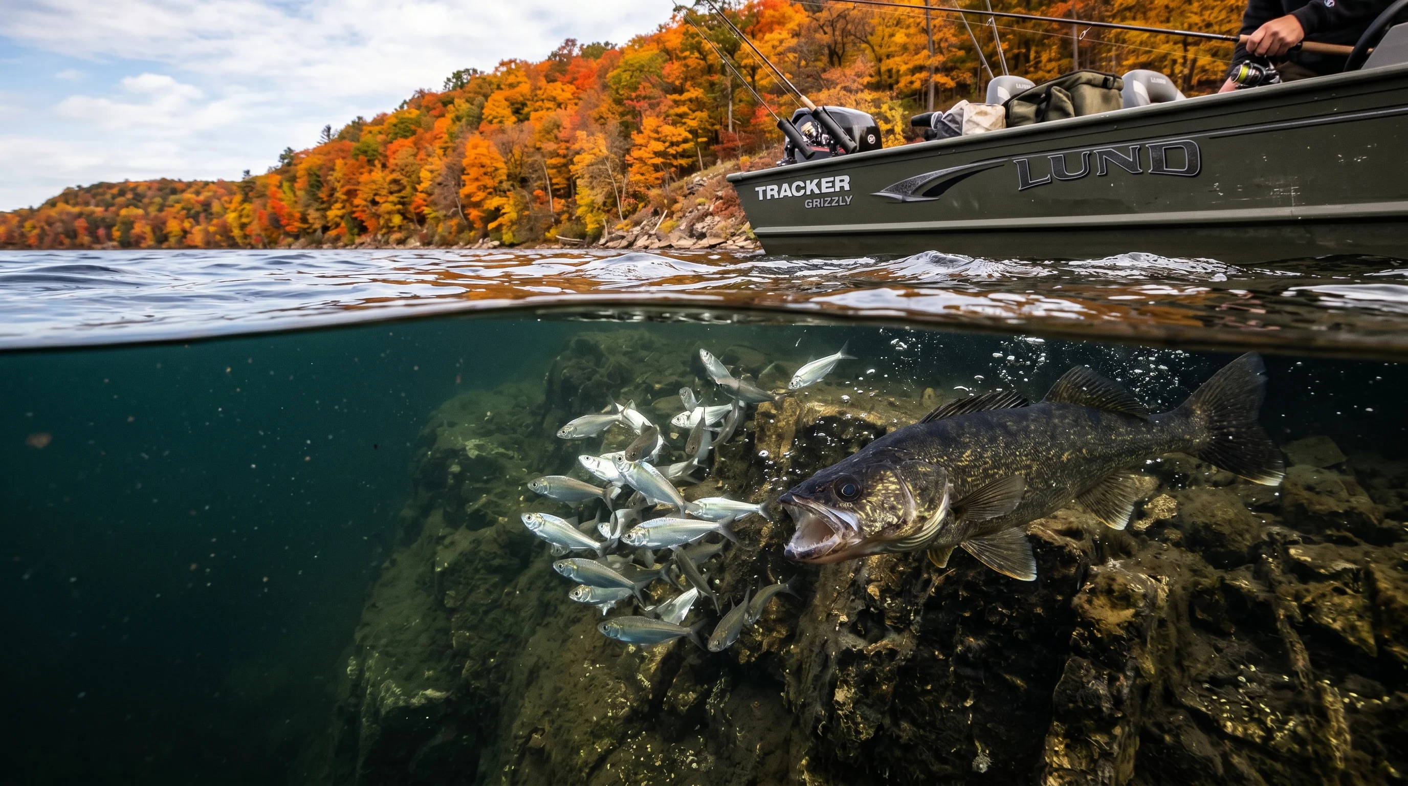 Using the walleye migration map on the water next to electronics